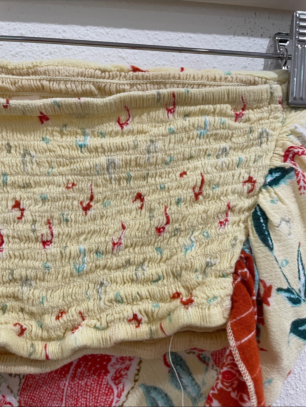 Free People Floral Bandana Scarf Yellow Red Festival European Summer Boho Travel - Picture 5 of 7